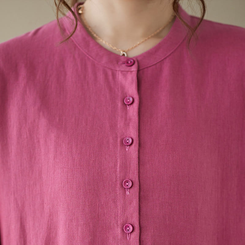Cotton Linen Relaxed Grounding Midi Dress