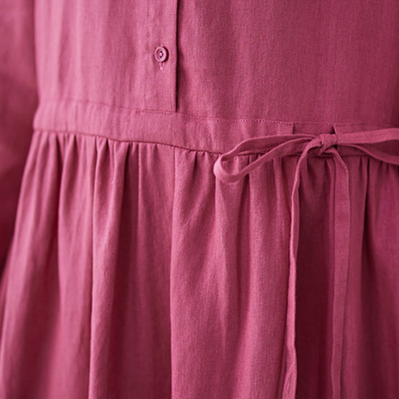 Cotton Linen Relaxed Grounding Midi Dress