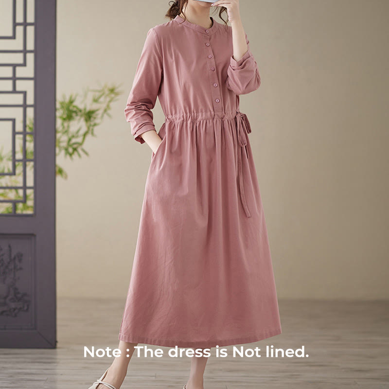 Cotton Linen Relaxed Grounding Midi Dress