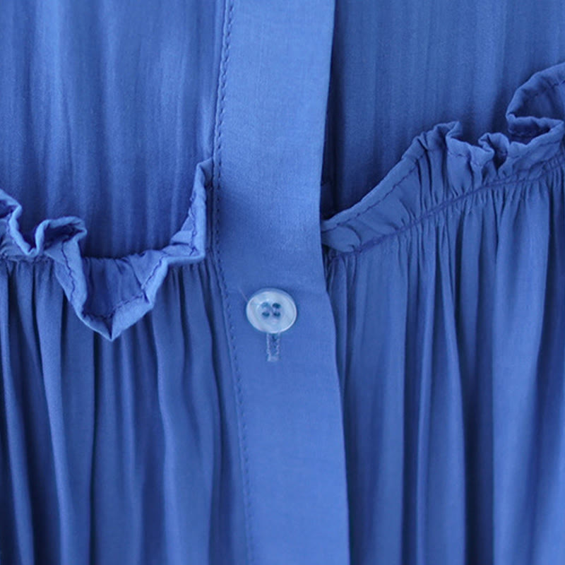 Minimalist Pleated Polyester Midi Dress for Mindful Daily Living