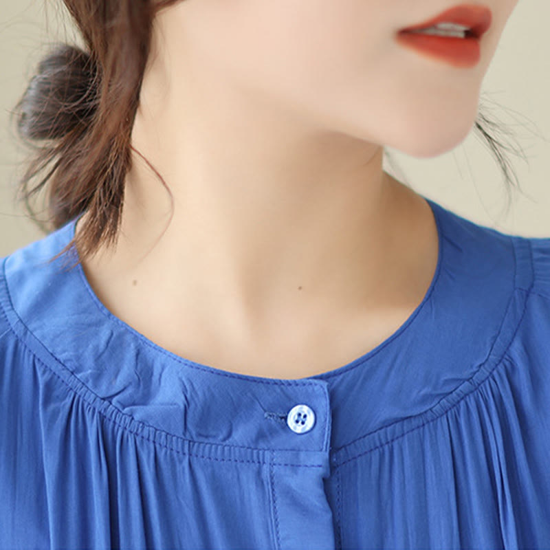Minimalist Pleated Polyester Midi Dress for Mindful Daily Living