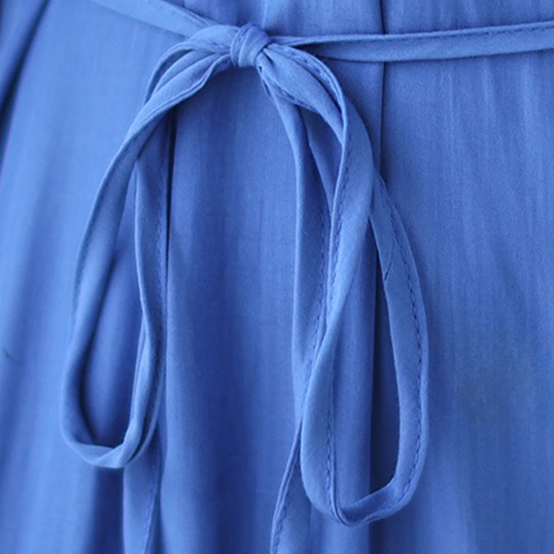 Minimalist Pleated Polyester Midi Dress for Mindful Daily Living