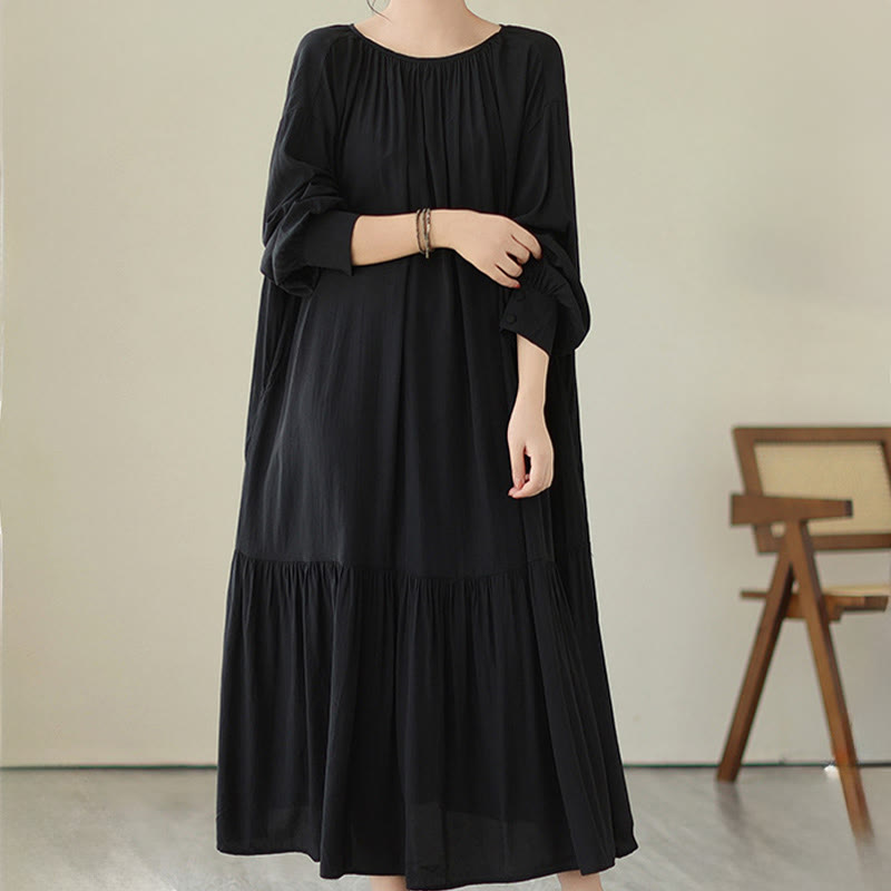 Airy Chiffon Reversible Minimalist Meditation Midi Dress