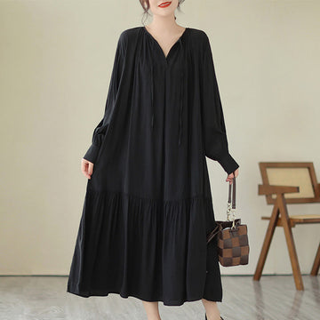Airy Chiffon Reversible Minimalist Meditation Midi Dress
