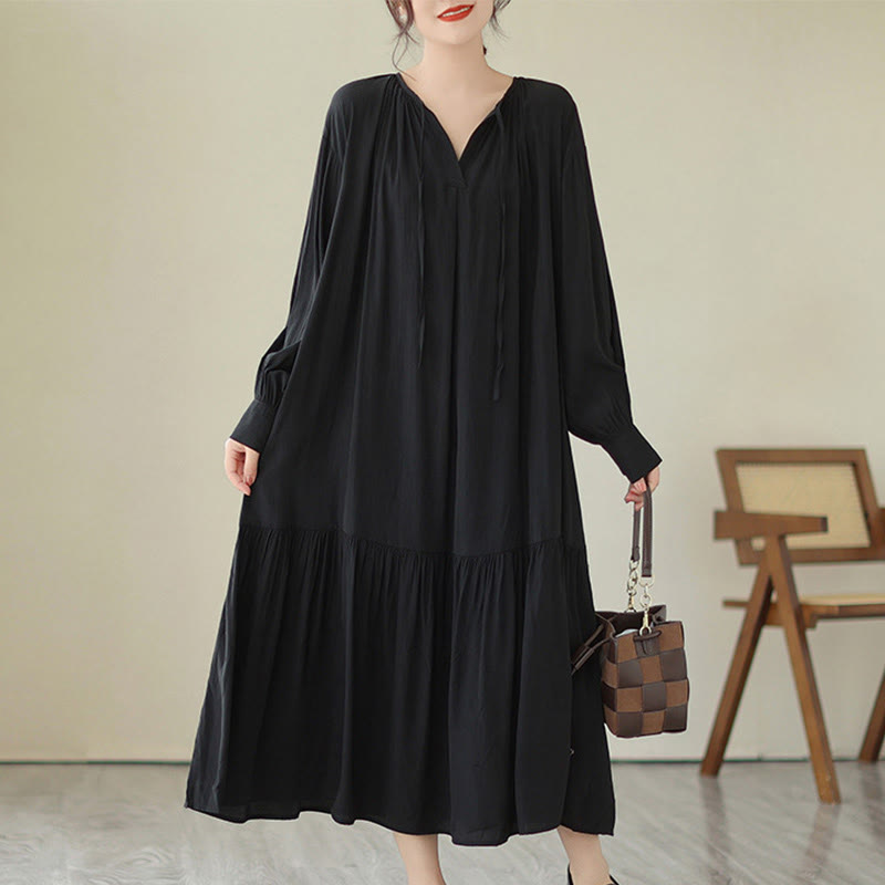 Airy Chiffon Reversible Minimalist Meditation Midi Dress