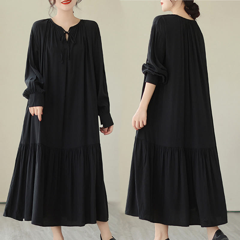 Airy Chiffon Reversible Minimalist Meditation Midi Dress