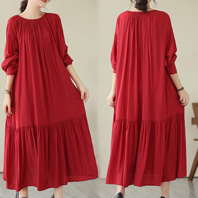 Airy Chiffon Reversible Minimalist Meditation Midi Dress