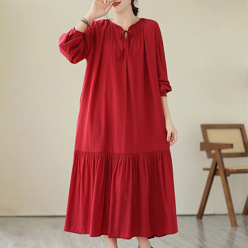 Airy Chiffon Reversible Minimalist Meditation Midi Dress