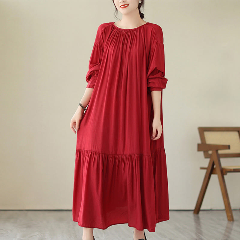 Airy Chiffon Reversible Minimalist Meditation Midi Dress