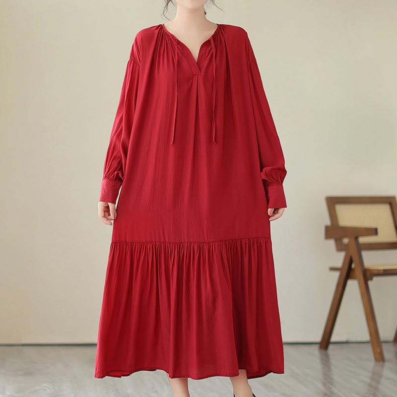 Airy Chiffon Reversible Minimalist Meditation Midi Dress