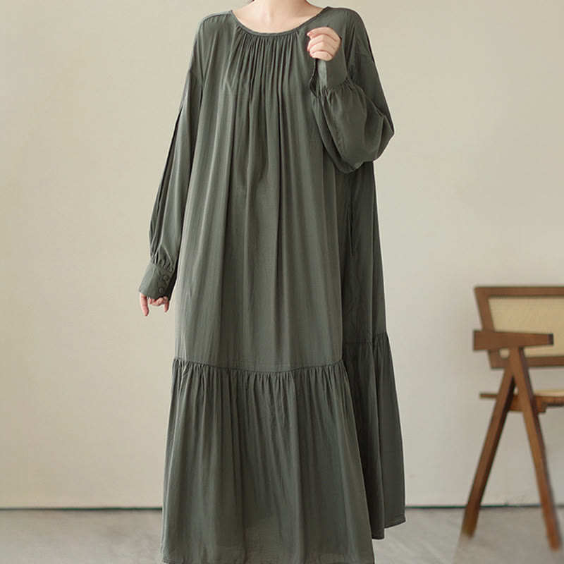 Airy Chiffon Reversible Minimalist Meditation Midi Dress