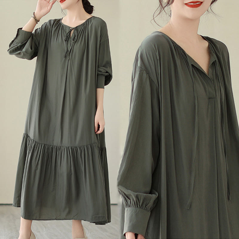 Airy Chiffon Reversible Minimalist Meditation Midi Dress