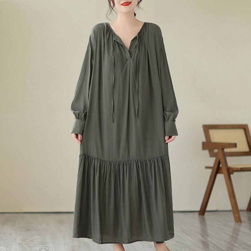 Airy Chiffon Reversible Minimalist Meditation Midi Dress