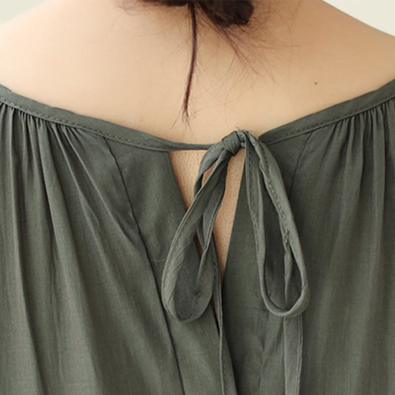Airy Chiffon Reversible Minimalist Meditation Midi Dress