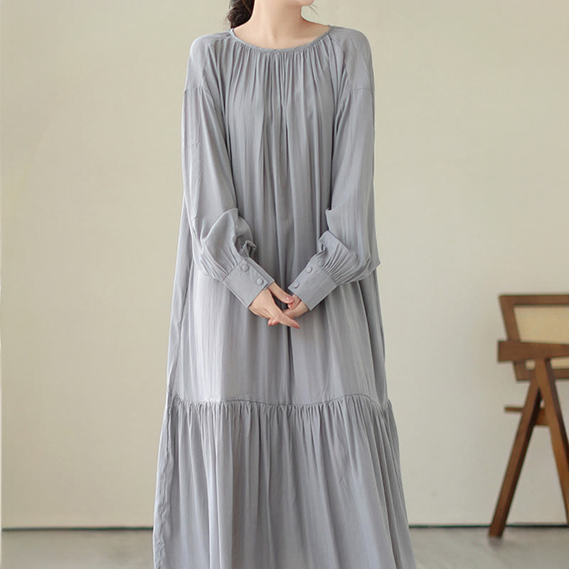Airy Chiffon Reversible Minimalist Meditation Midi Dress