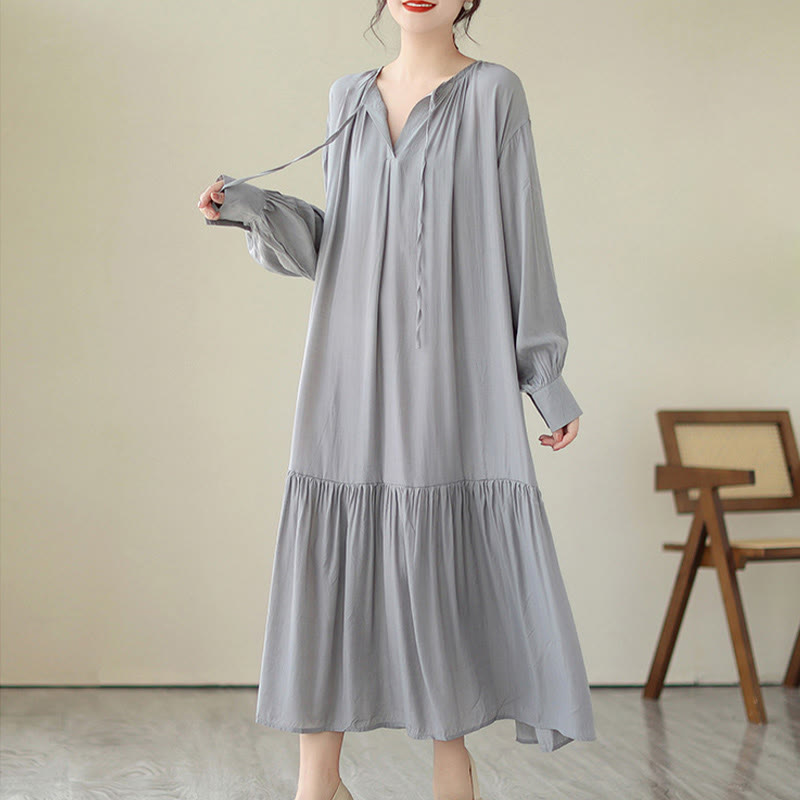 Airy Chiffon Reversible Minimalist Meditation Midi Dress