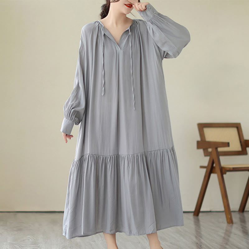 Airy Chiffon Reversible Minimalist Meditation Midi Dress