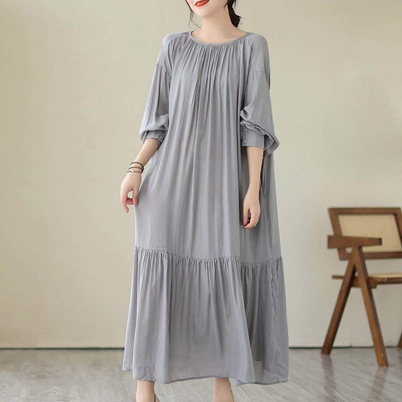 Airy Chiffon Reversible Minimalist Meditation Midi Dress