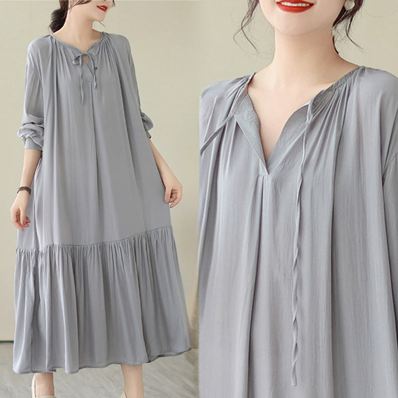 Airy Chiffon Reversible Minimalist Meditation Midi Dress