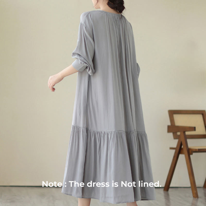 Airy Chiffon Reversible Minimalist Meditation Midi Dress
