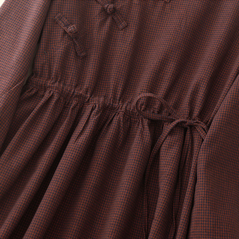 Breathable Cotton Frog-Button Mindful Lounge Midi Dress