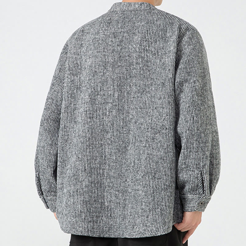 Tactile Cotton Frog-Button Stand-Collar Meditation Jacket