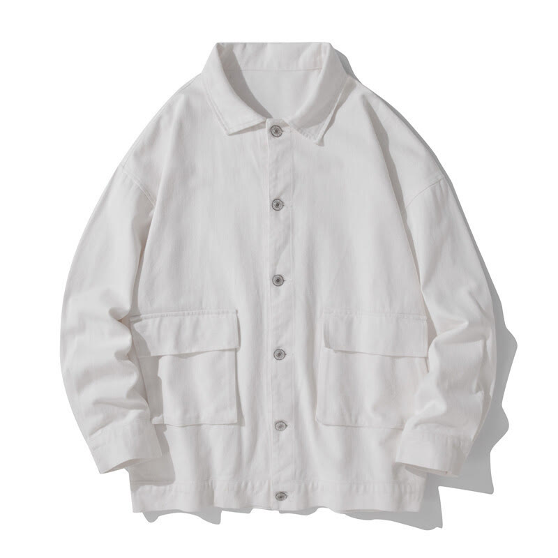 Tactile Cotton Stand Collar Minimalist Meditation Jacket