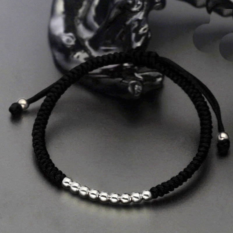 Minimalist 925 Sterling Silver Knot Adjustable Red String Bracelet