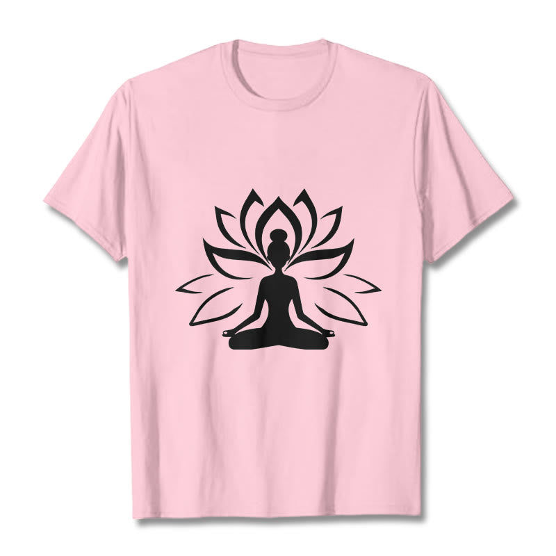 Tactile Cotton Lotus Graphic Meditation T-Shirt