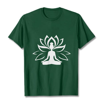 Tactile Cotton Lotus Graphic Meditation T-Shirt