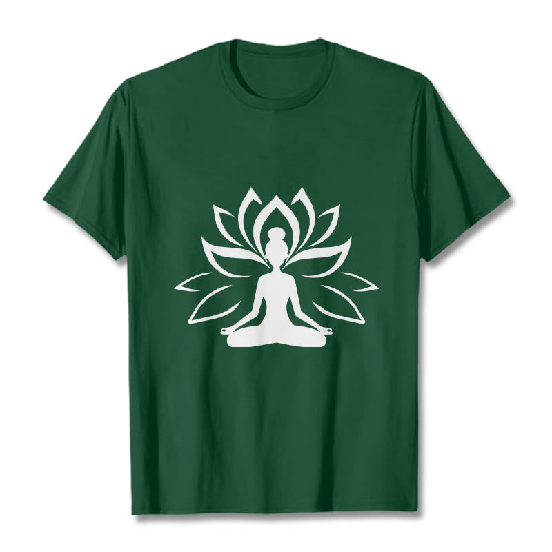 Tactile Cotton Lotus Graphic Meditation T-Shirt