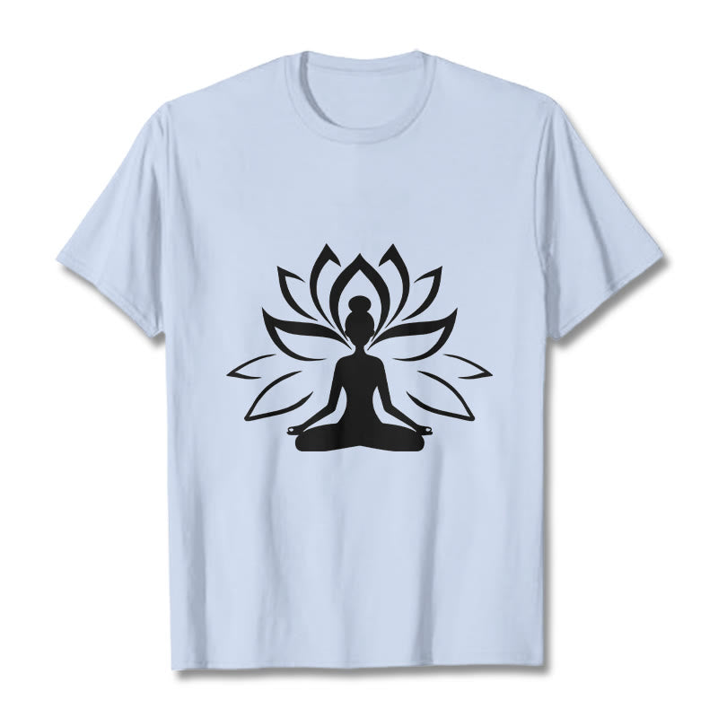 Tactile Cotton Lotus Graphic Meditation T-Shirt