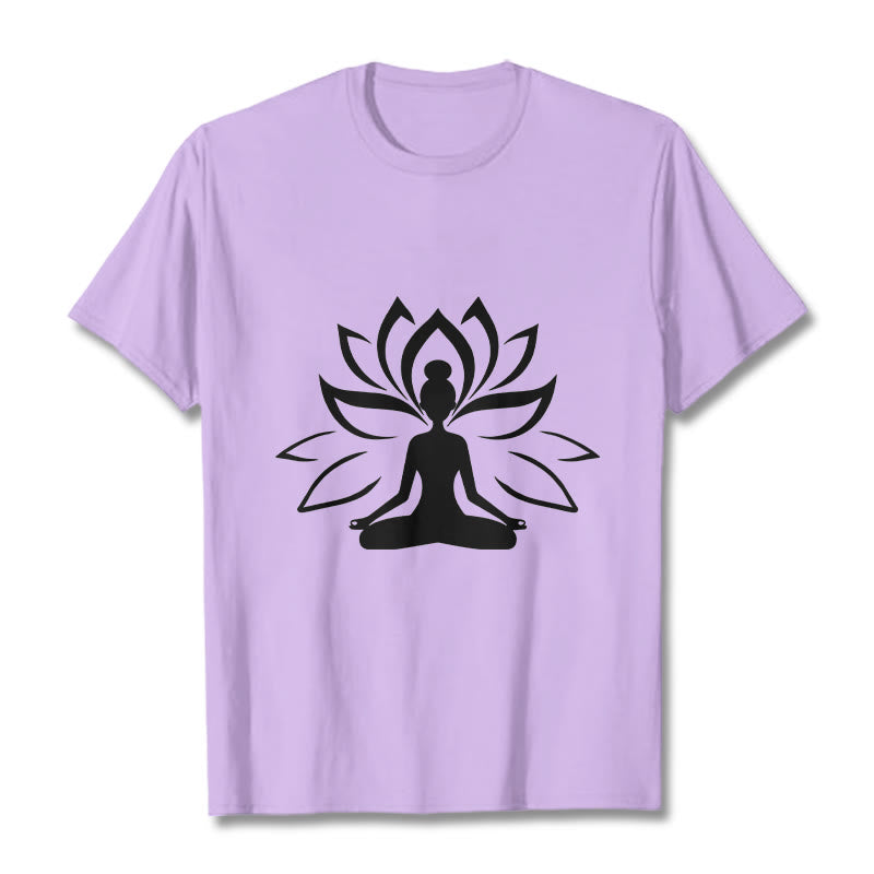 Tactile Cotton Lotus Graphic Meditation T-Shirt