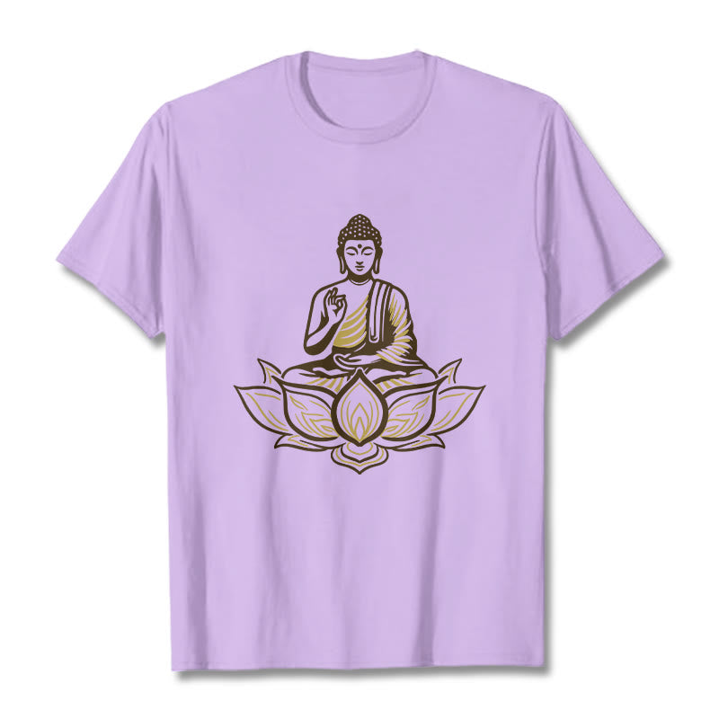 Tactile Cotton Crew Neck Lotus Meditation Tee