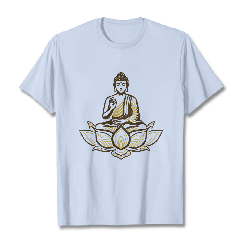 Tactile Cotton Crew Neck Lotus Meditation Tee