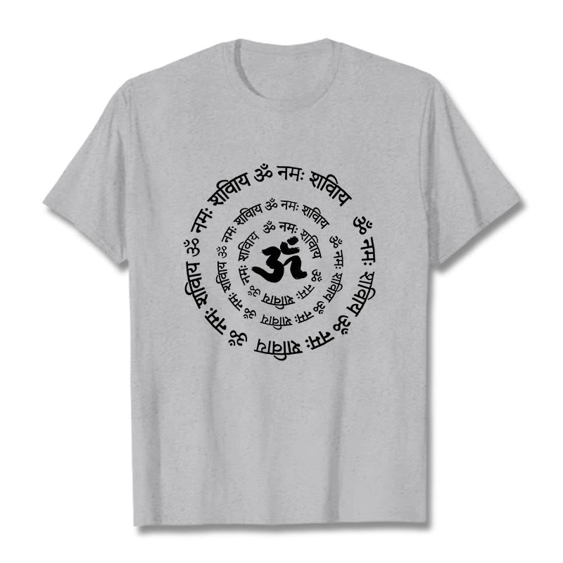 100% Cotton Sacred Om Sanskrit Mantra Meditation T-Shirt