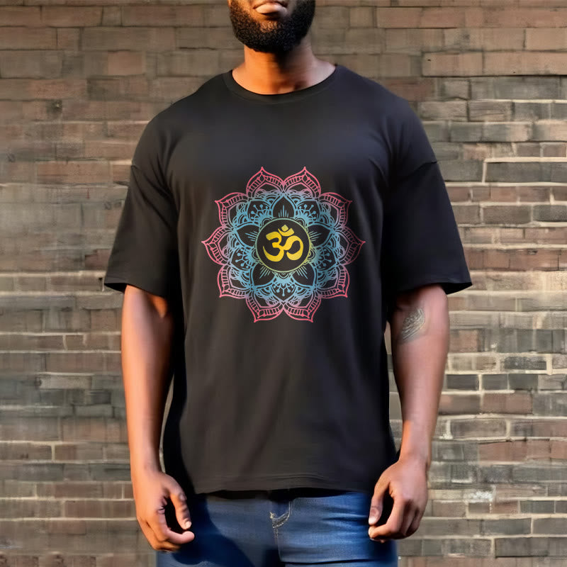 Tactile Cotton Om Mandala Meditation Tee