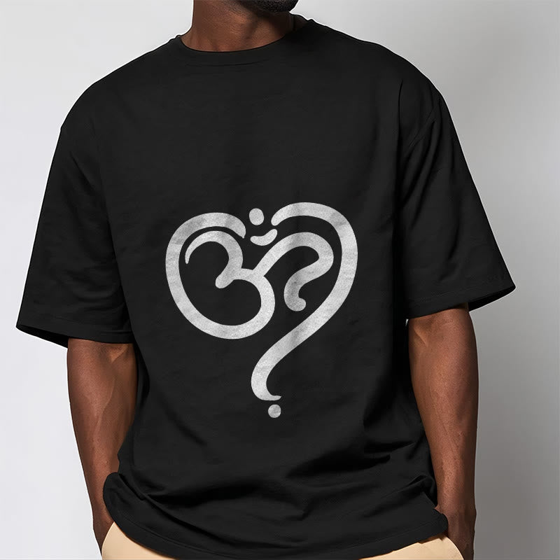 Breathable Cotton Unisex OM Heart Meditation Tee