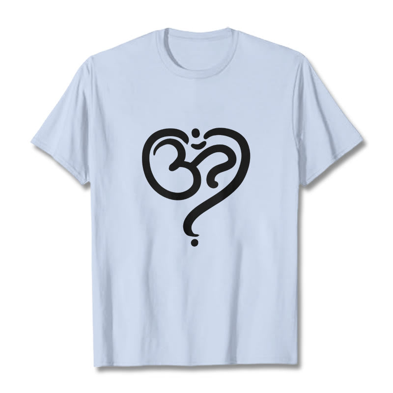 Breathable Cotton Unisex OM Heart Meditation Tee