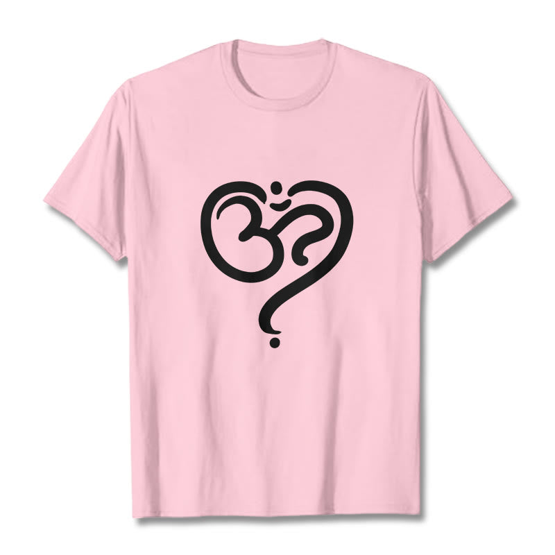 Breathable Cotton Unisex OM Heart Meditation Tee