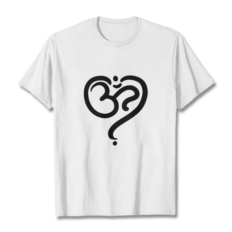 Breathable Cotton Unisex OM Heart Meditation Tee