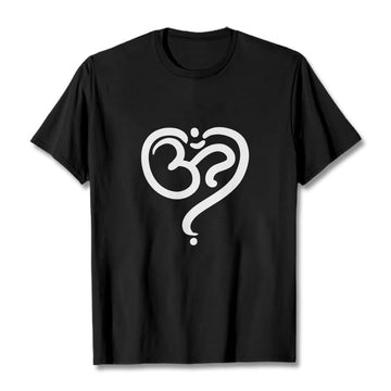 Breathable Cotton Unisex OM Heart Meditation Tee