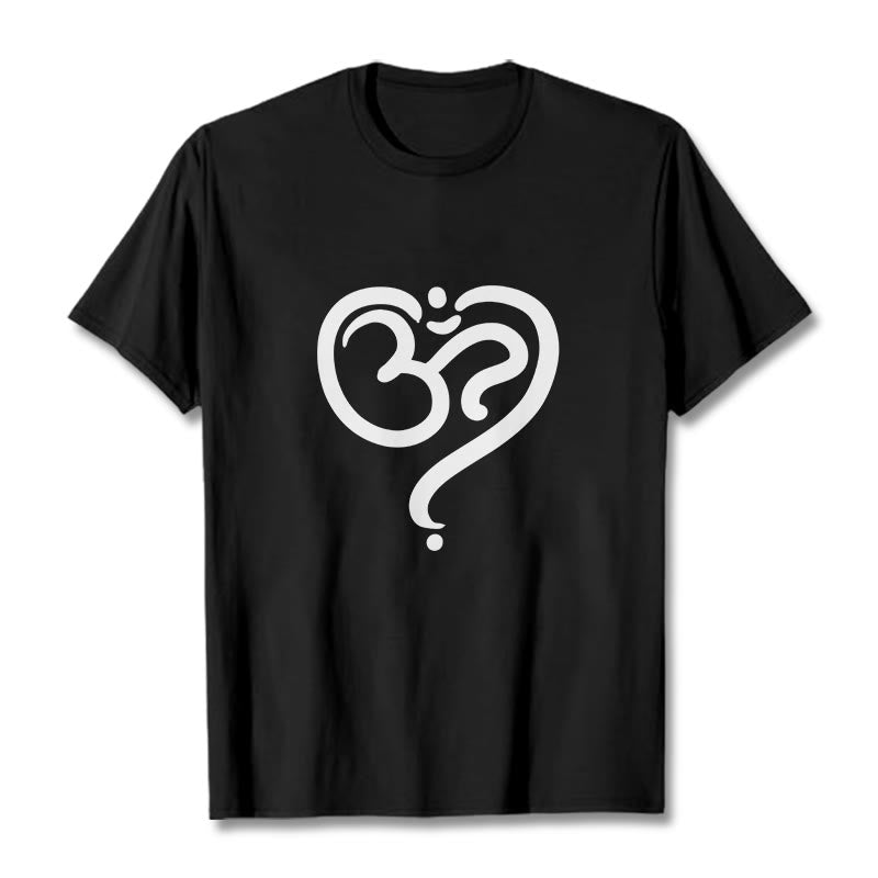 Breathable Cotton Unisex OM Heart Meditation Tee