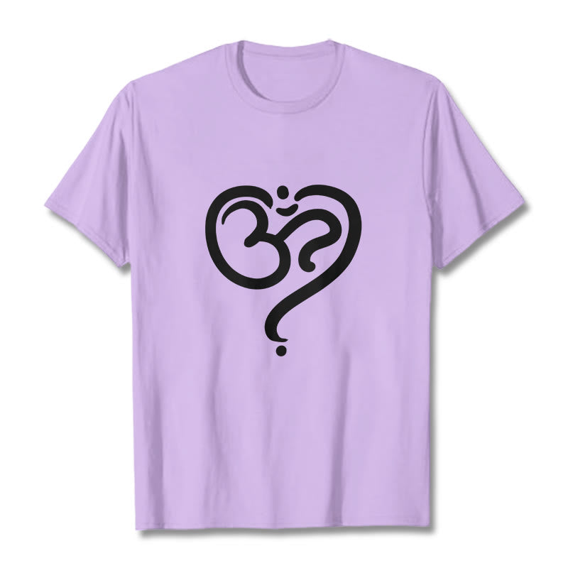 Breathable Cotton Unisex OM Heart Meditation Tee