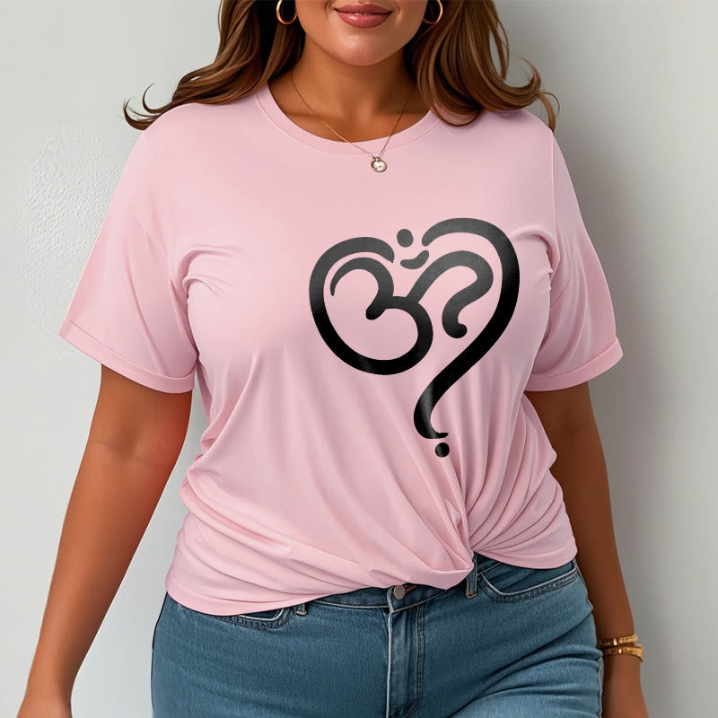 Breathable Cotton Unisex OM Heart Meditation Tee