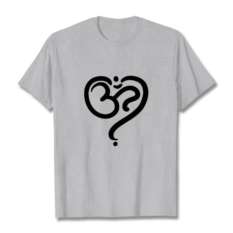 Breathable Cotton Unisex OM Heart Meditation Tee