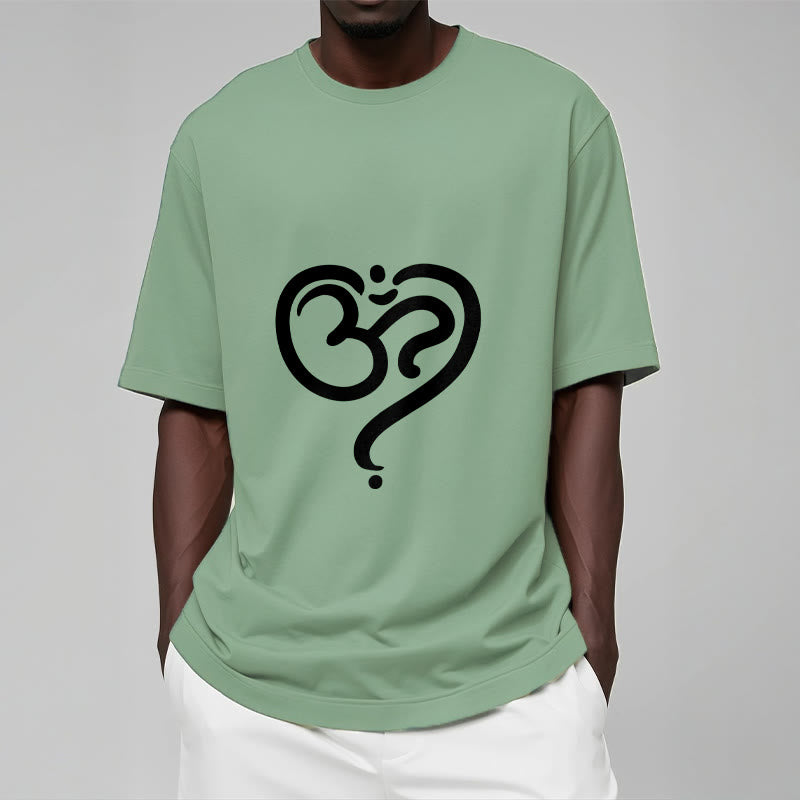 Breathable Cotton Unisex OM Heart Meditation Tee