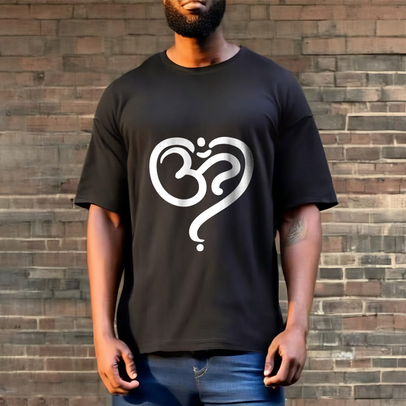 Breathable Cotton Unisex OM Heart Meditation Tee