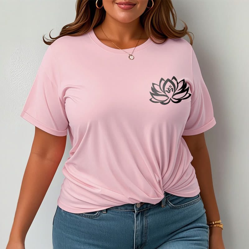 Soft Cotton OM Lotus Symbol Mindful Meditation Tee