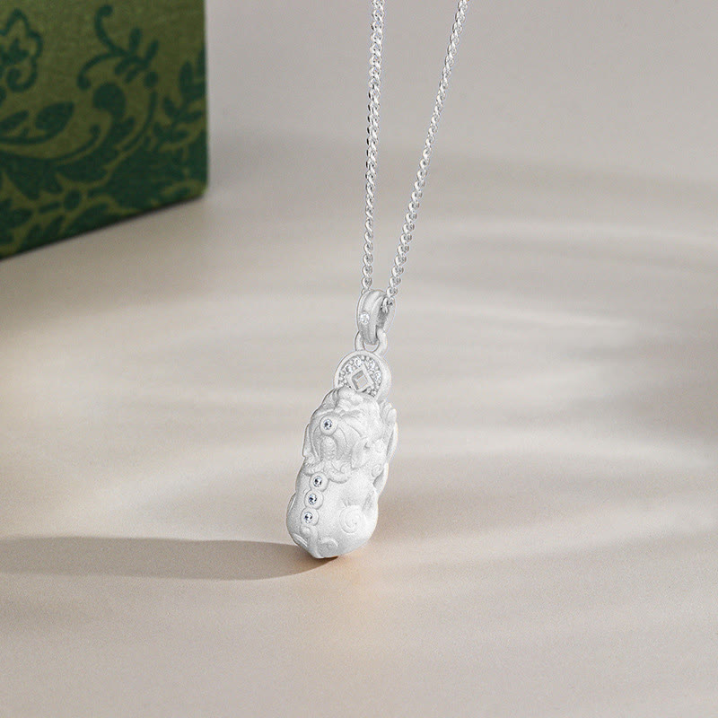925 Sterling Silver Mini PiXiu Dorje Vajra Wealth Necklace Pendant